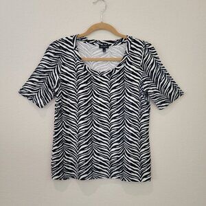 Talbots Zebra Print Knit Top, Size Small